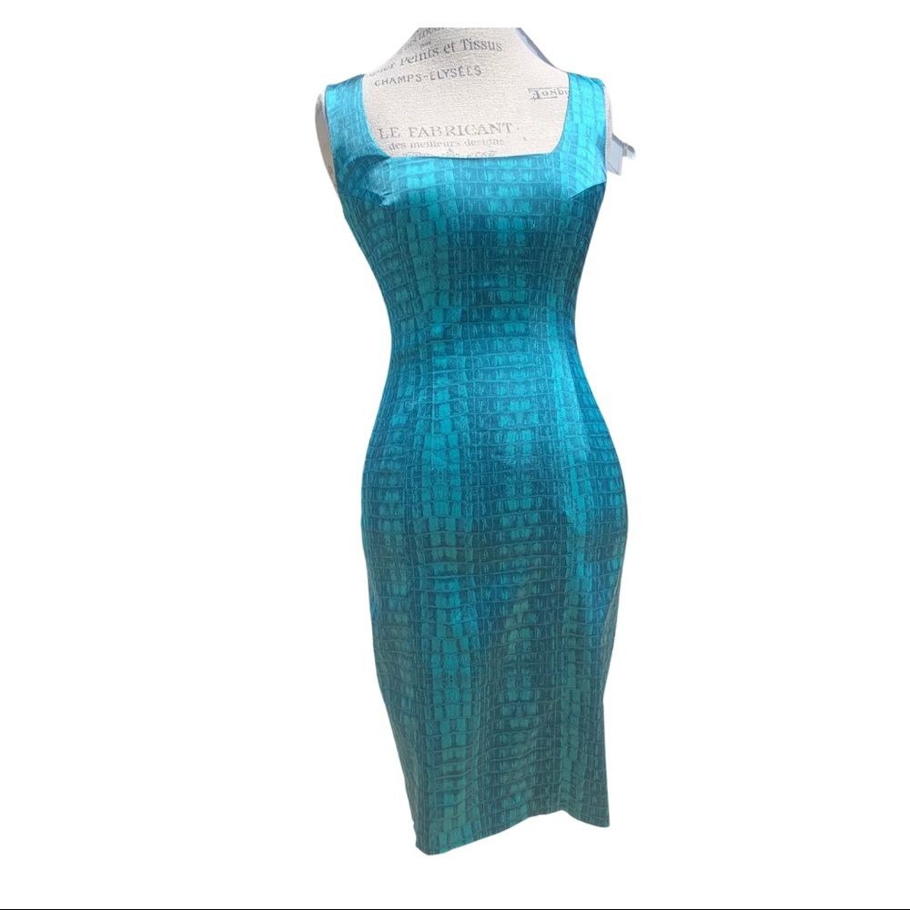 Jay Godfrey Python Print Aqua Dress